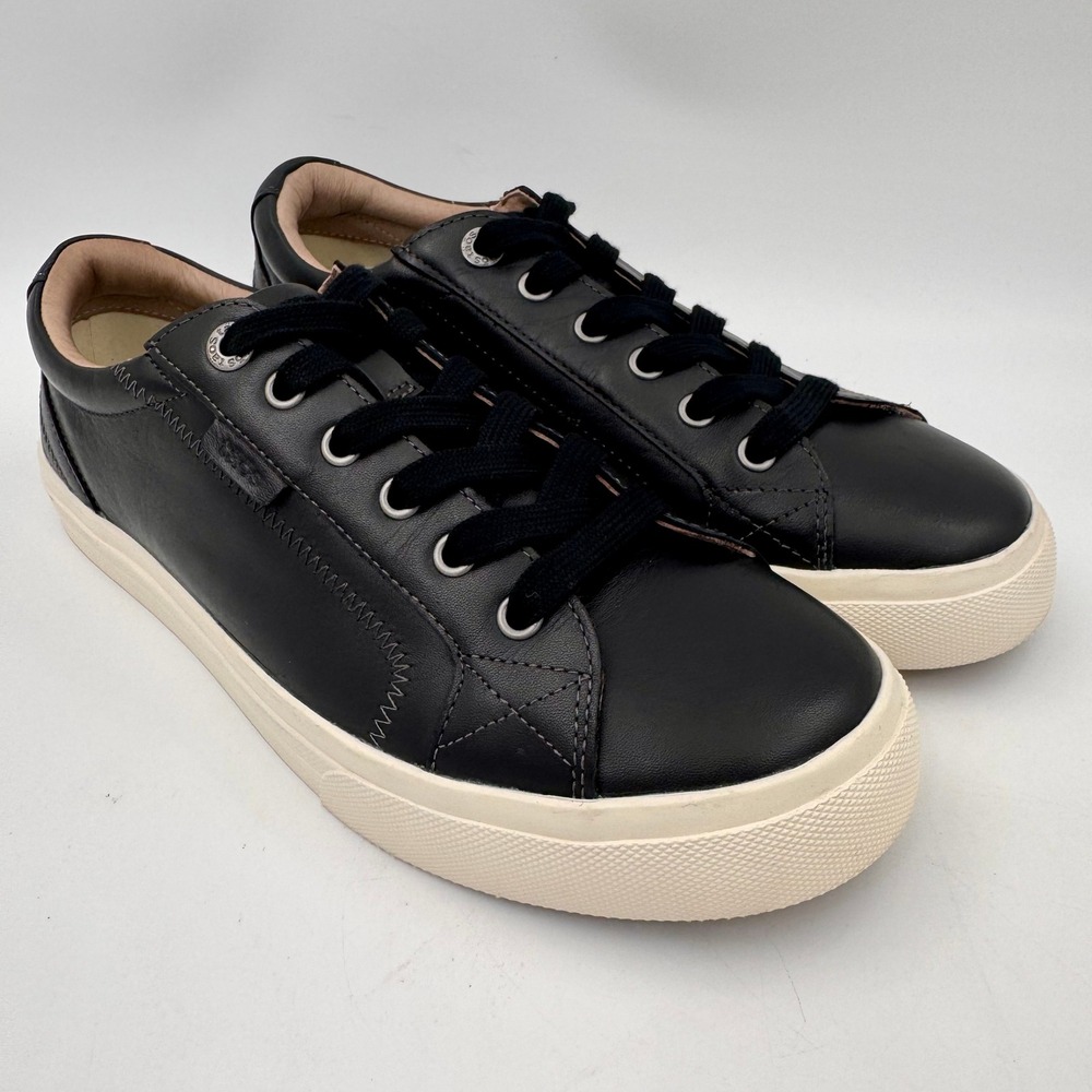Taos Plim Soul Lux Leather Black Sneakers Womens 10 Low Top Support Casual Shoes
